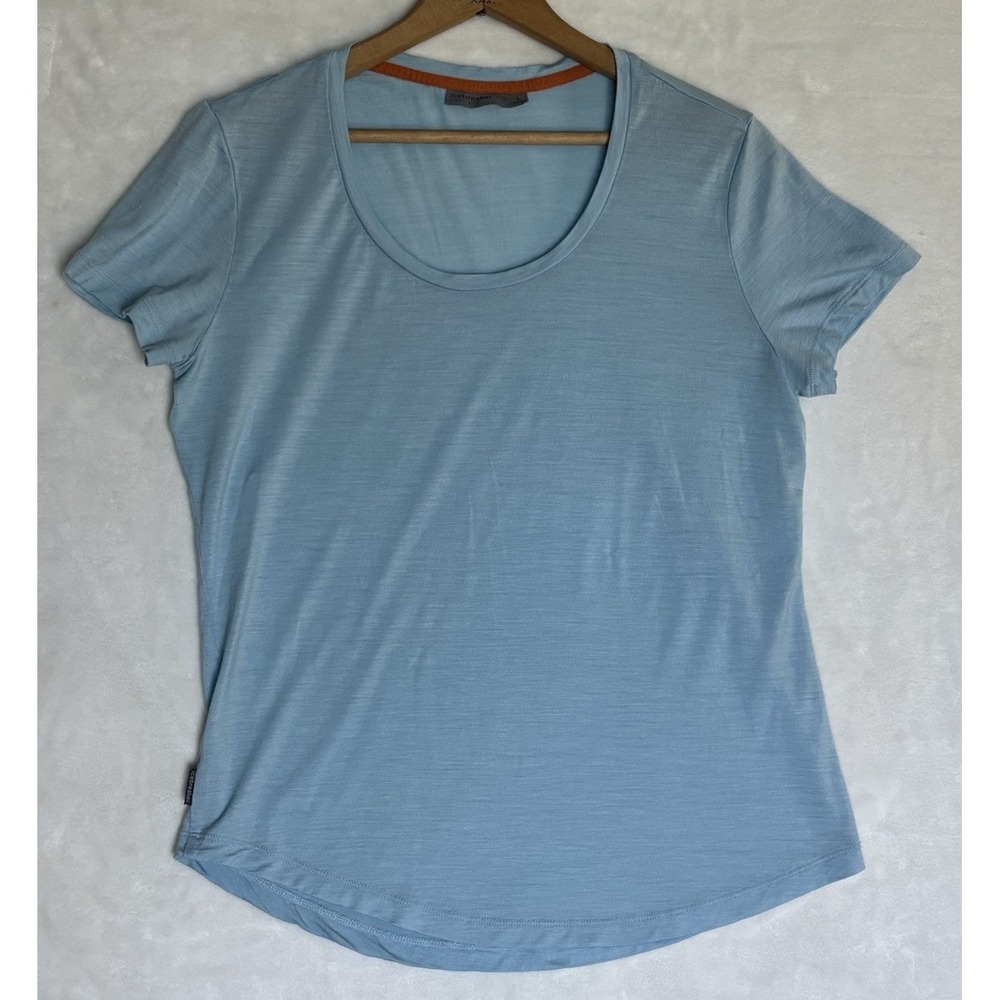Icebreaker Cool Lite Women's L Wool Blend T-Shirt Short Sleeve Blue
